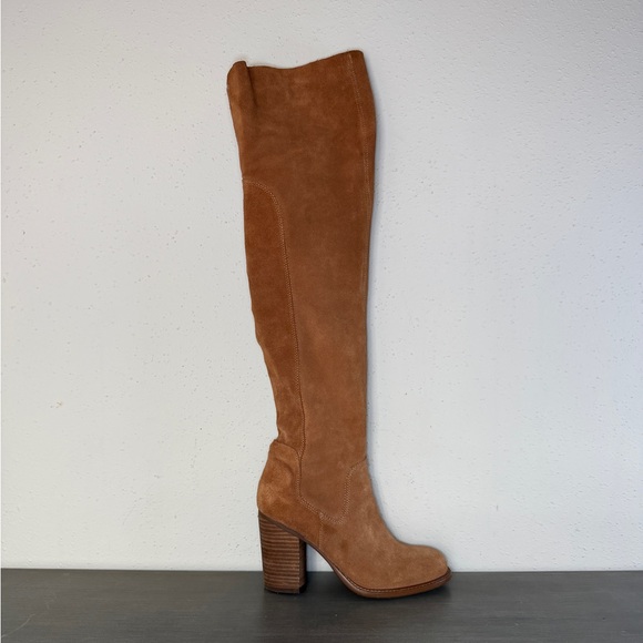 KELSI DAGGER BROOKLYN KDB Logan Camel Over The Knee Boots Suede Leather Size 8 - Picture 3 of 9